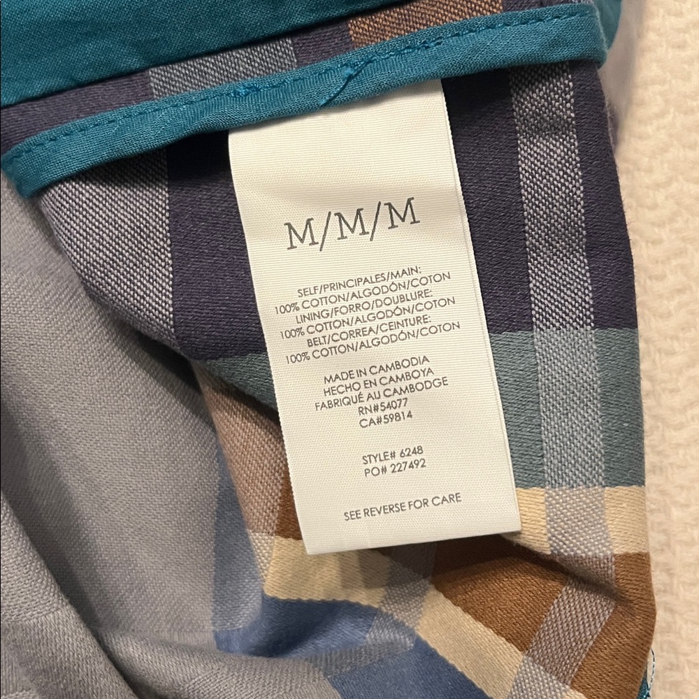 NWOT CABI #6248 blue plaid trench coat size medium new - Picture 9 of 9
